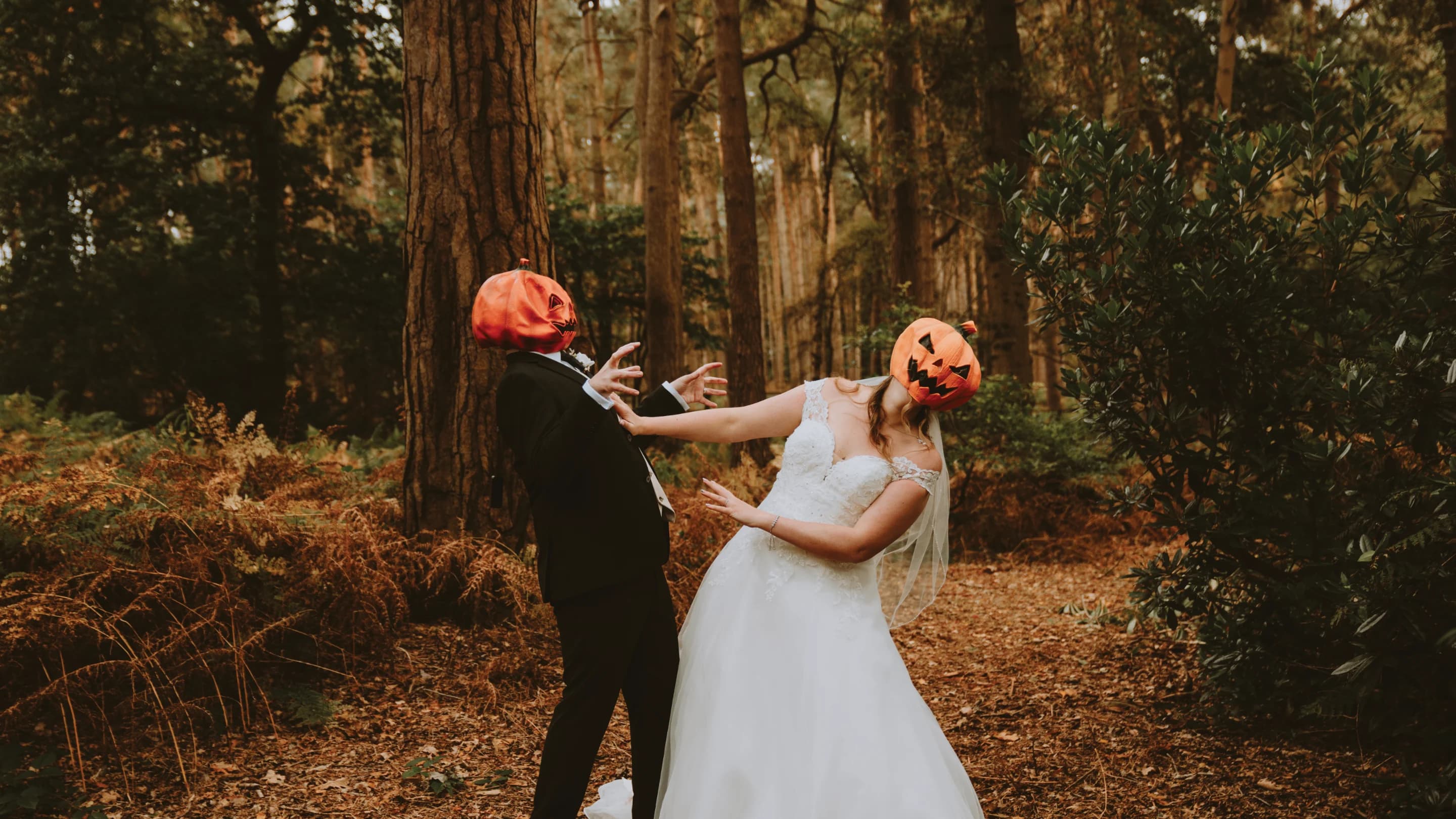 Connor and Zoe from Space Shark Weddings standing together at a wedding venue